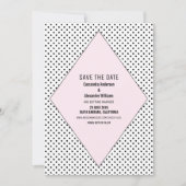 Pink Modern Polka Dots Save the Date einladen Einladung (Vorderseite)