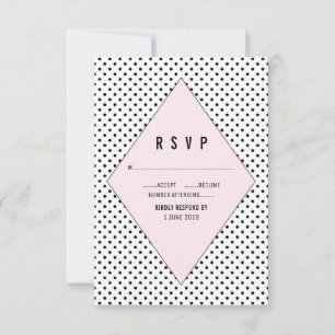 Pink Modern Polka Dots UAWG RSVP Karte