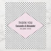 Pink Modern Polka Dots Wedding Weinetikett (Einzelnes Label)