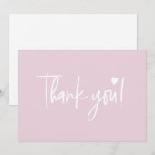 Pink Modern Script Baby Girl Duschkuppel Dankeskarte (Vorne/Hinten)