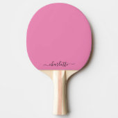 Pink Modern Script Girl Monogram Name Ping Pong Tischtennis Schläger (Vorderseite)