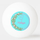 Pink Modern Script Girly Monogram Name Tischtennisball (Vorderseite)