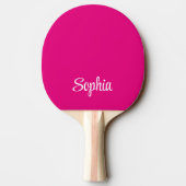 Pink Modern Script Name Monogram Tischtennis Schläger (Rückseite)