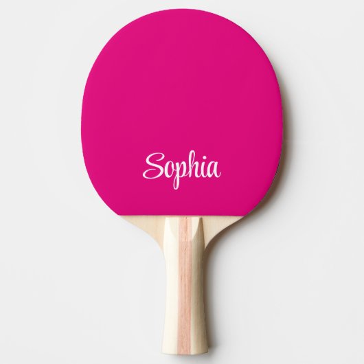 Pink Modern Script Name Monogram Tischtennis Schläger (Vorderseite)