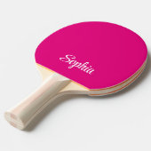 Pink Modern Script Name Monogram Tischtennis Schläger (Vorderseite)