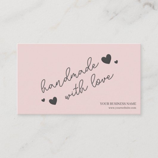 Pink Modern Script QR Code, vielen Dank Visitenkarte (Vorderseite)