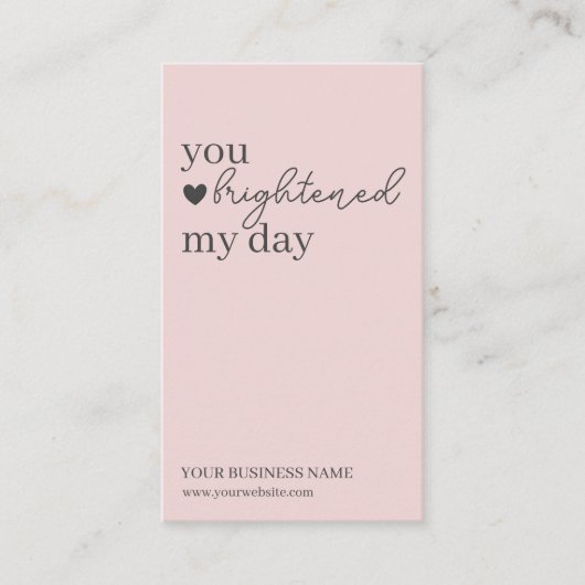 Pink Modern Script QR Code, vielen Dank Visitenkarte (Vorderseite)