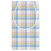 Pink Modern Simple Check Christmas Kleine Geschenktüte (Rückseite)