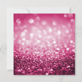 Pink Modern Sparkle Crystals Wedding Einladung (Rückseite)