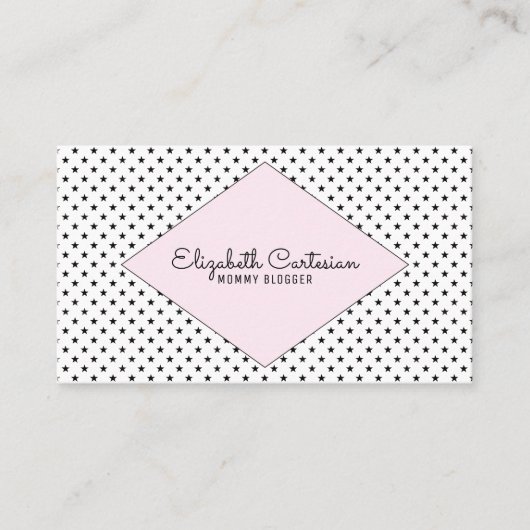 Pink Modern Stars Business Card Telefonnummerkarte (Vorderseite)