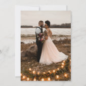 Pink Modern Stylish Boho Wedding Foto Einladung (Rückseite)