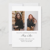 Pink Modern Trendy Minimalistisch 3 Foto Abschluss Einladung (Rückseite)