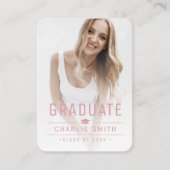 Pink Modern Typografy Foto Abschluss Einladung (Vorderseite)