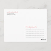Pink Modern Typografy Wedding Danke Postkarte (Rückseite)