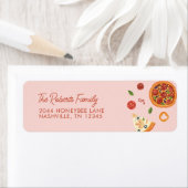 Pink Modern Watercolor Pizza Rücksendeadresse (Insitu)