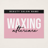 Pink Modern Waxing Aftercare Card Hair Removal (Vorderseite)