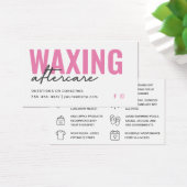 Pink Modern Waxing Aftercare Card Hair Removal (Schreibtisch)