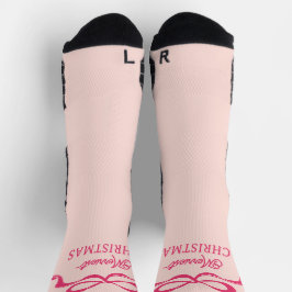 Pink Moderne Bows Retro Weihnachtsfeiertag Socken