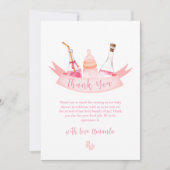 Pink Moderne Champagnerflaschen Kinderdusche Dankeskarte (Vorderseite)