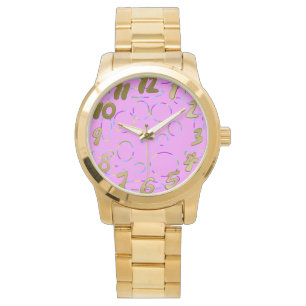Pink Moderne Coole Kreise Loops Fruchtgeschwür Armbanduhr