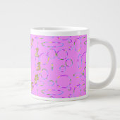 Pink Moderne Coole Kreise Loops Fruchtgeschwür Jumbo-Tasse (Rechts)