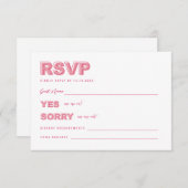 Pink Moderne, fett formatierte UAWG-Antwortkarte RSVP Karte (Vorne/Hinten)