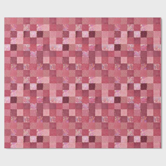 Pink | Moderne Imitate Glitzer & Opal Geschenkpapier (Flach)