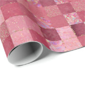 Pink | Moderne Imitate Glitzer & Opal Geschenkpapier (Rolleneckpunkt)