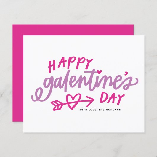 Pink Moderne Kalligraphie Happy Galentine's Day Ca (Vorne/Hinten)