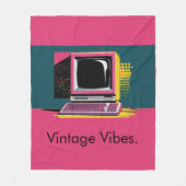 Pink Moderne Kunst Vintag Computer Fleece Blankon (Vorderseite)
