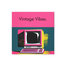 Pink Moderne Kunst Vintage Computerbildschirme dru