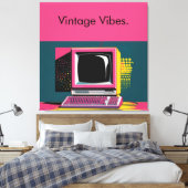 Pink Moderne Kunst Vintage Computerbildschirme dru Leinwanddruck (Insitu (Schlafzimmer))