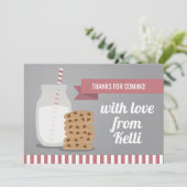 Pink Moderne Milch und Kekse gestrichen Danke (Stehend Vorderseite)