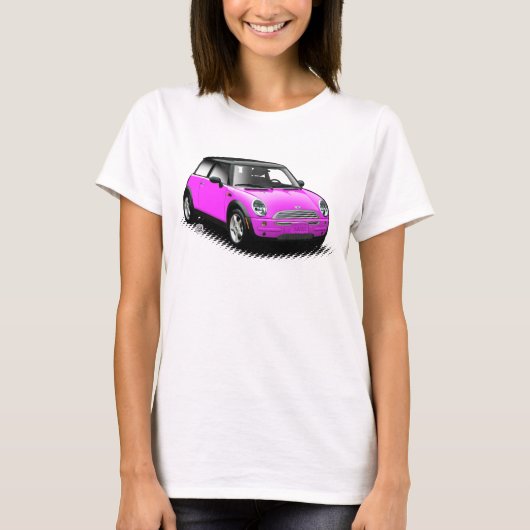 Pink-moderne Miniauto-Damen-Spitze T-Shirt (Vorderseite)