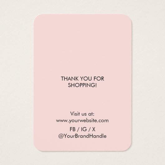 Pink Moderne Minimal-Nekklace-Erring-Display-Karte (Rückseite)