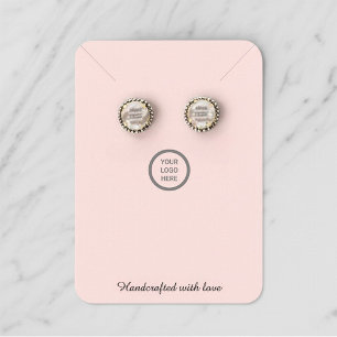 Pink Moderne Minimal-Nekklace-Erring-Display-Karte