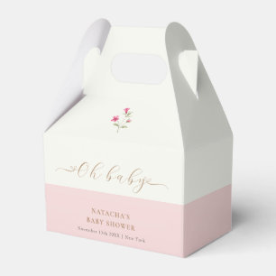 Pink Moderne Minimalistische Wildblume Kinderdusch Geschenkschachtel