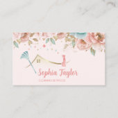 Pink Moderne Reinigungsdienste für das Blumenhaus Visitenkarte (Vorderseite)