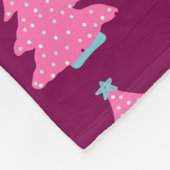 Pink Moderne Weihnachtsbaumen Fleecedecke (Ecke)
