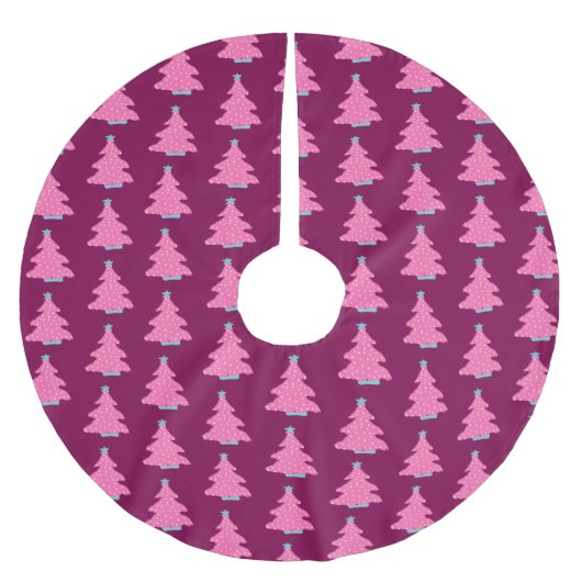Pink Moderne Weihnachtsbaumen Polyester Weihnachtsbaumdecke (Vorderseite)