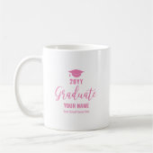 Pink | Moderner Personalisierter Abschluss gibt Ta Kaffeetasse (Links)