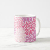 Pink Modernes Dahlia-Blume-Patternglas Kaffeetasse (VorderseiteRechts)