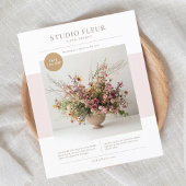 Pink | Modernes Foto florales Business Marketing Flyer