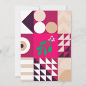 Pink Modernes geometrisches WeihnachtsParty Einladung (Rückseite)