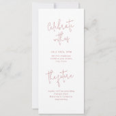 Pink Modernes Script 3 Foto Abschluss Ankündigung (Rückseite)