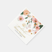 Pink Mohn Florale Abschlussfeier Serviette (Ecke)