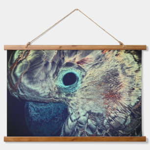 Pink Moluccan Cockatoi Parrot Abstrakte Kunst Wandteppich Mit Holzrahmen