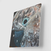 Pink Moluccan Cockatoi Parrot Kunst Quadratische Wanduhr (Winkel)