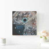 Pink Moluccan Cockatoi Parrot Kunst Quadratische Wanduhr (Zuhause)