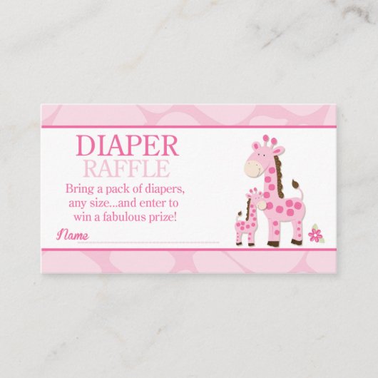 Pink Mommy Giraffe Girl Shower Windschutzscheibe Begleitkarte (Vorderseite)